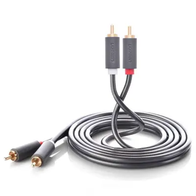 Ugreen stereo 2RCA audio video Kabel 5m Grå