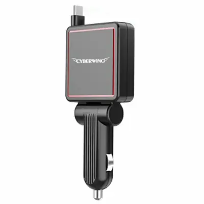 CYBERWING Billaddare med Indragbar Kabel PT-31 - Röd