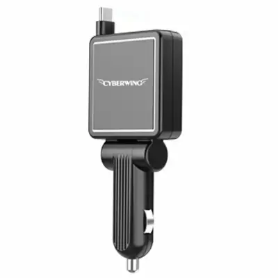 CYBERWING Billaddare med Indragbar Kabel PT-31 - Vit