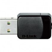 D-Link Mini AC adapter AC580, nätverksadapter, USB 2.0, 802.11n/g/ac, svart