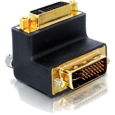 DeLOCK DVI-adapter, Dual Link DVI-I ha-ho, vinklad, 24+5-pin ho - 24+5-pin ha