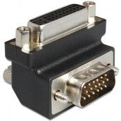 DeLOCK DVI-adapter, DVI-A - VGA(HD15), 24+5-pin ho - 15-pin ha, vinklad, svart