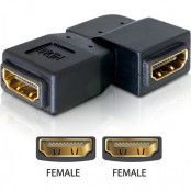 DeLOCK HDMI-adapter, 19-pin ho till ho, vinklad, guldpläterade kontakter