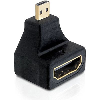 DeLOCK HDMI-adapter, micro HDMI hane till HDMI hona, svart