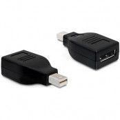 DeLOCK Mini DisplayPort hane till DisplayPort hona-adapter, svart