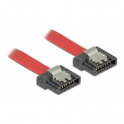 DeLOCK SATA FLEXI kabel, 6Gbps, lås clips, röd, 10cm