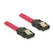 DeLOCK SATA-kabel, 6Gb/s, låsclip, röd, 0,5m