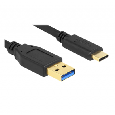 DeLock USB-A till USB-C Kabel 2 m - Svart