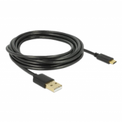DeLock USB-C till USB-A 3 A Kabel 3 m - Svart