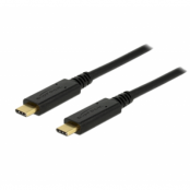 DeLock USB-C till USB-C Kabel 1m 5A - Svart