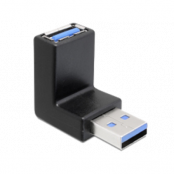 Delock Vinklad USB 3.0 Adapter, USB-A Hane till USB-A Hona - Svart