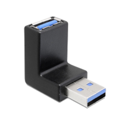 Delock Vinklad USB 3.0 Adapter, USB-A Hane till USB-A Hona - Svart