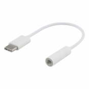 Deltaco Adapter USB-C till 3.5 mm - Vit