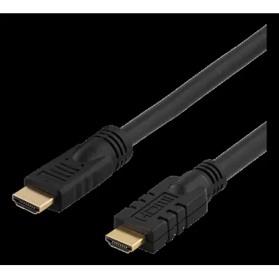 DELTACO aktiv HDMI kabel Guldpläterade 10m - Svart