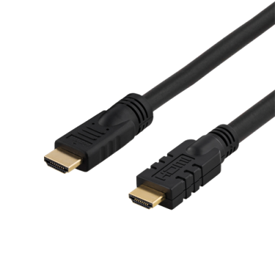 DELTACO aktiv HDMI kabel Guldpläterade 25m - Vit