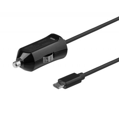 Deltaco Billaddare 12 W Med Mikro-USB kabel 1 m - Svart