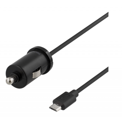 DELTACO billaddare med Micro USB, 2,4A, 1m kabel - svart