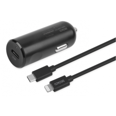 Deltaco Billaddare 20W USB-C Med USB-C Till Lightning Kabel 1m - Svart