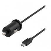DELTACO billaddare med Micro USB 1m kabel - svart