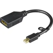 DELTACO DisplayPort Adapter 60Hz, 0.2m - Svart