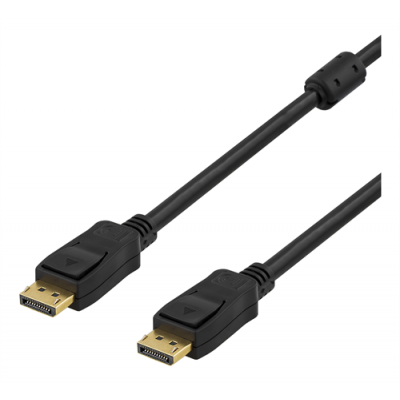 DELTACO PRIME DisplayPort monitorkabel, 2m - Svart