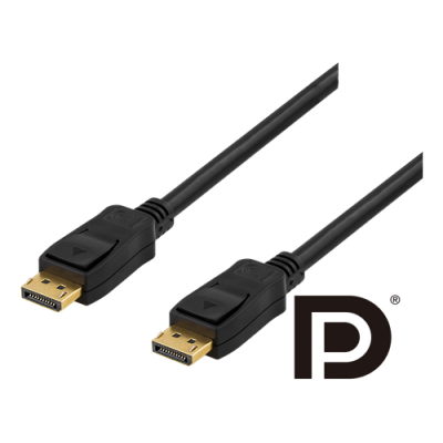 DELTACO DisplayPort monitorkabel, Ultra HD i 60Hz, 2m