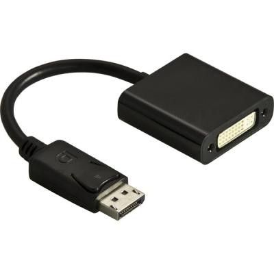 DELTACO DisplayPort till DVI-D Single Link adapter, 20-pin ha till 24+5-pin ho,