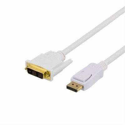 Deltaco DisplayPort till DVI-D Single Link monitorkabel - Vit
