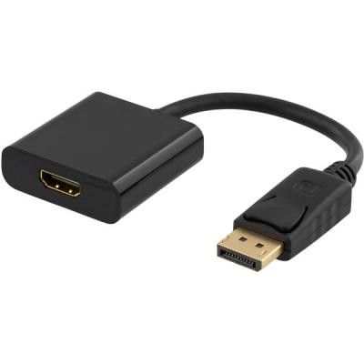 DELTACO DisplayPort till HDMI-adapter med ljud, 20-pin ha - 19-pin ho, guldplät