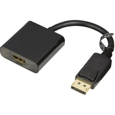 DELTACO DisplayPort till HDMI-adapter med ljud, 20-pin ha - 19-pin ho, guldpläte