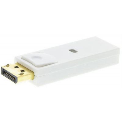 DELTACO DisplayPort till HDMI adapter med ljud - Vit
