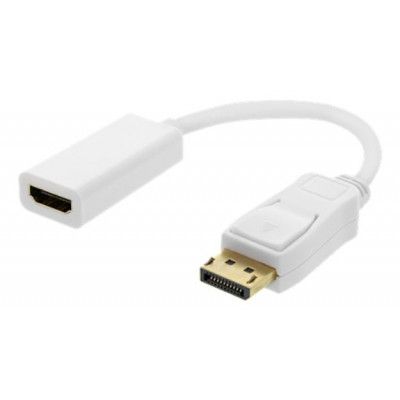 Deltaco DisplayPort till HDMI Adapter - Vit