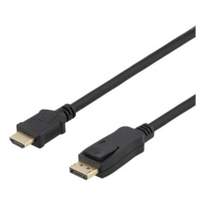 Deltaco DisplayPort till HDMI Kabel, 10m - Svart