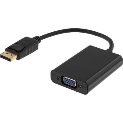 DELTACO DisplayPort till VGA-adapter med ljud, 20-pin ha - 15-pin ho, 3,5mm, 0,2