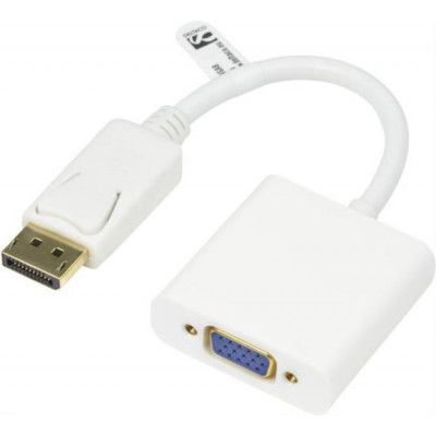 Deltaco DisplayPort till VGA Adapter - Vit