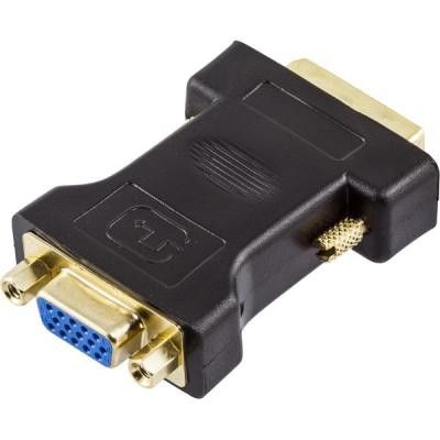 DELTACO DVI adapter analog DVI - analog VGA, ha - ho, svart