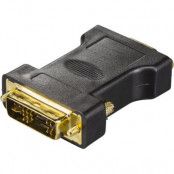 DELTACO DVI-adapter, DVI-A - VGA(HD15), ha - ho, guldpläterade kontakter, svart