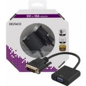 Deltaco DVI Dual Link till VGA Adapter - Svart