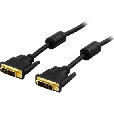 Deltaco DVI Dual Link Monitorkabel 2m - Svart