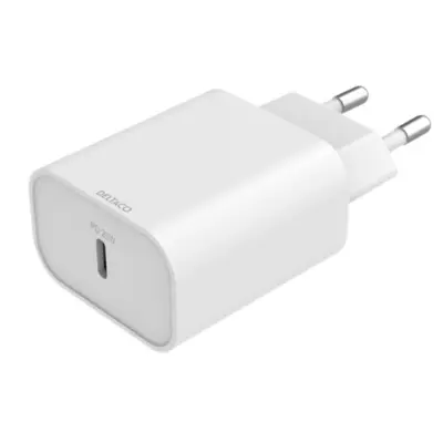 Deltaco Fast Väggladdare USB-C 25 W- Vit