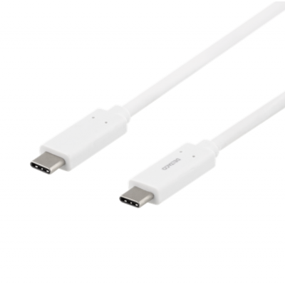 Deltaco Gen USB-C till USB-C Kabel 1m - Vit