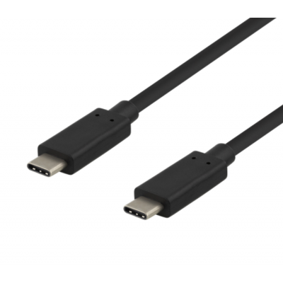 Deltaco Gen USB-C till USB-C Kabel 60W 1m - Svart