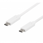 Deltaco Gen USB-C till USB-C Kabel 60W 1m - Vit