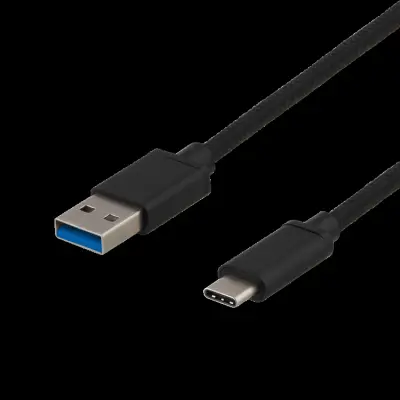 Deltaco Gen1 USB-A till USB-C 3A 60W Kabel 1m - Svart