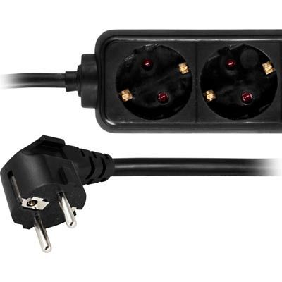 DELTACO grenuttag med 4xCEE 7/4 uttag, 1xCEE 7/7 anslutning, 1,5m kabel, svart