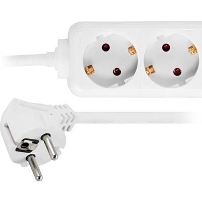 DELTACO grenuttag med 4xCEE 7/4 uttag, 1xCEE 7/7 anslutning, 1,5m kabel, vit