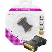 Deltaco Guldpläterade Kontakter DVI - VGA Adapter - Svart
