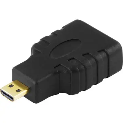 DELTACO HDMI-adapter, micro HDMI ha till HDMI - Svart