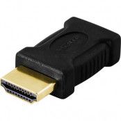 DELTACO HDMI-adapter, mini HDMI ho till HDMI ha, 19-pin, guldpläterad