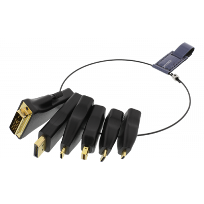 DELTACO HDMI adapter ring, mDP, DP, USB-C, DVI, HDMI mini/micro - Svart